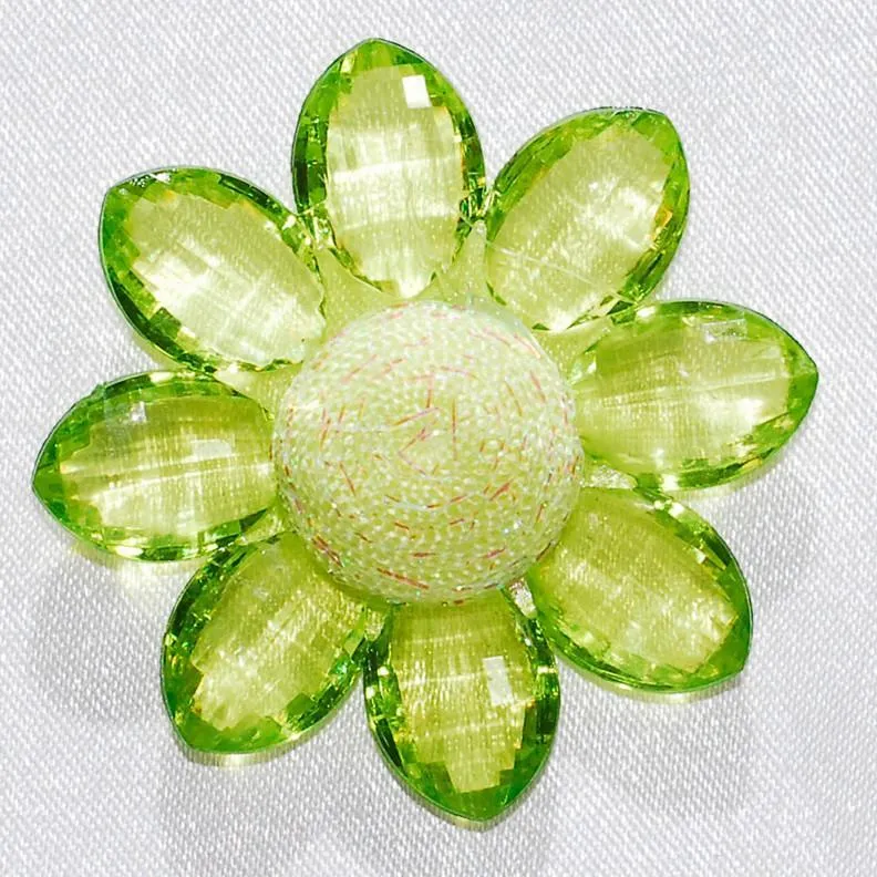 Sunflower Acrylic Crystal Flower, 1-3/4-inch, 6-Piece