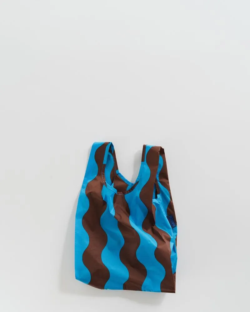 Teal and Brown Wavy Stripe Baby Baggu