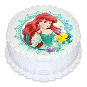 The Little Mermaid Ariel & Flounder Edible Cake Image