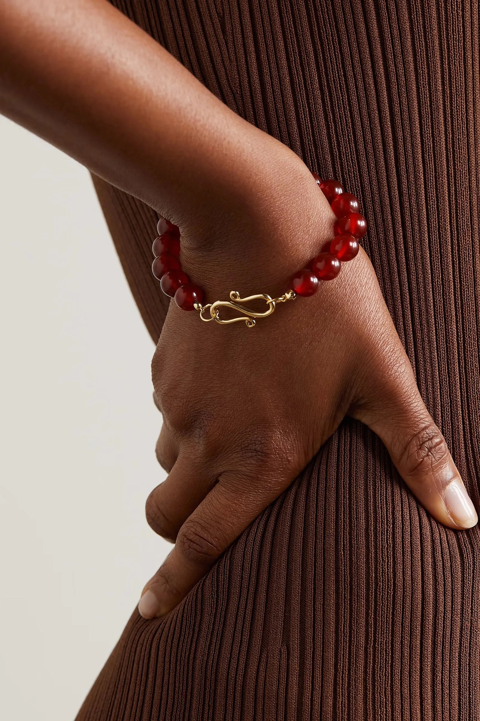 The Rose Gold-plated Carnelian Bracelet