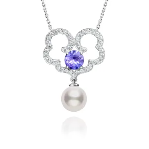 The Timeless Blessings Necklace 18kt White Gold with Tanzanite and Diamond