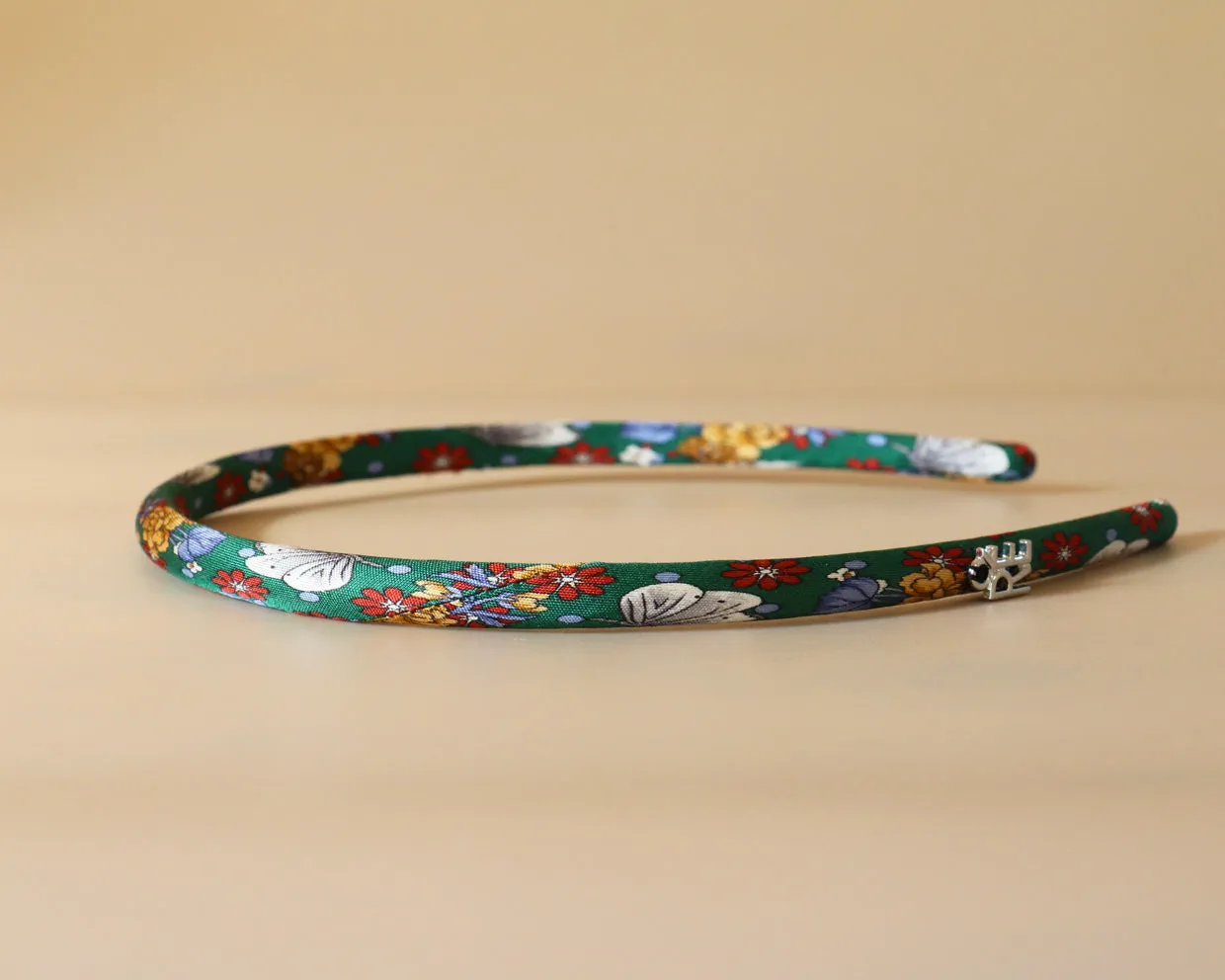 Tight Headband Green Flower No Studs