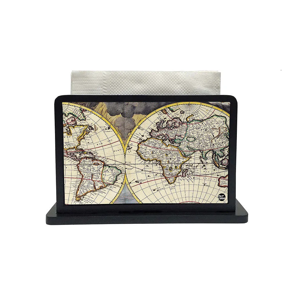 Tissue Holder Paper Napkin Stand - Vintage Map Gloap