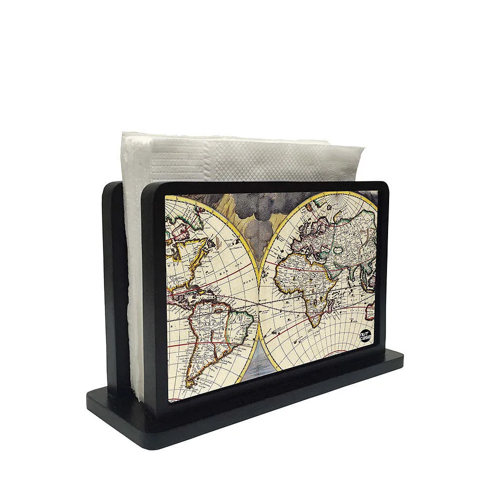 Tissue Holder Paper Napkin Stand - Vintage Map Gloap