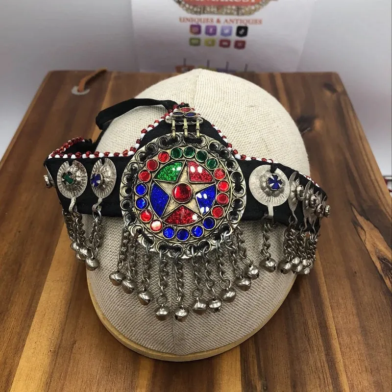 Traditional Matha Patti With Multicolor Glass Stones Head Piece