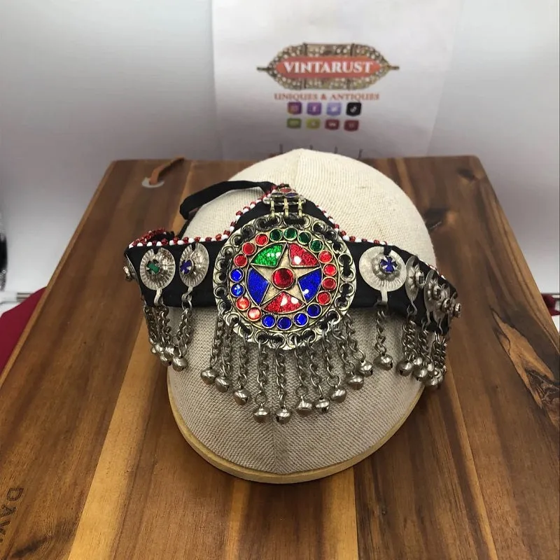 Traditional Matha Patti With Multicolor Glass Stones Head Piece