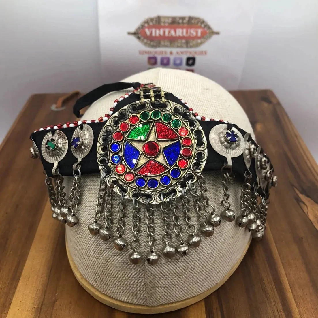 Traditional Matha Patti With Multicolor Glass Stones Head Piece