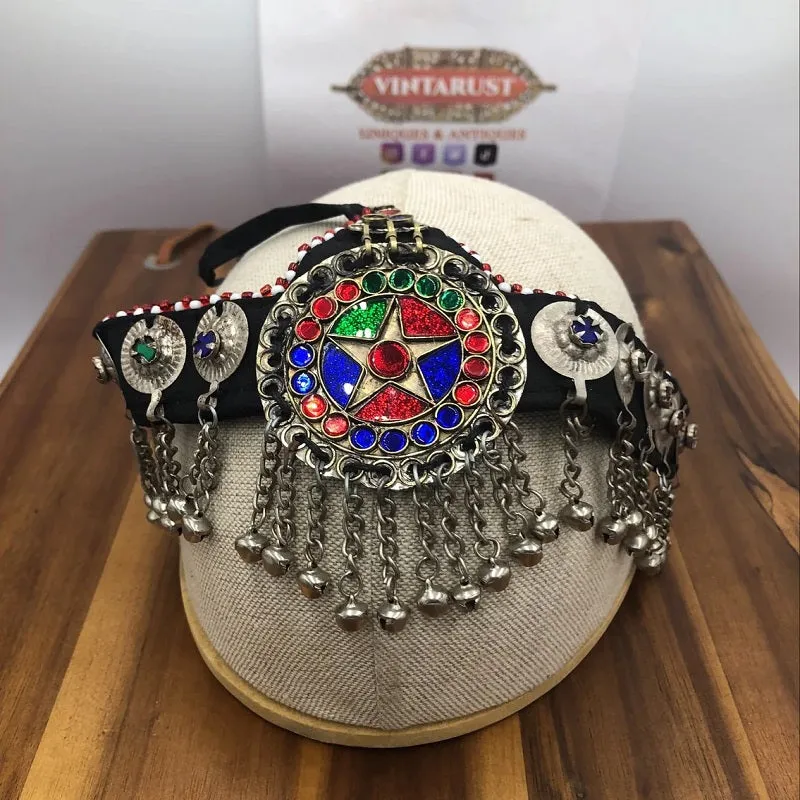 Traditional Matha Patti With Multicolor Glass Stones Head Piece