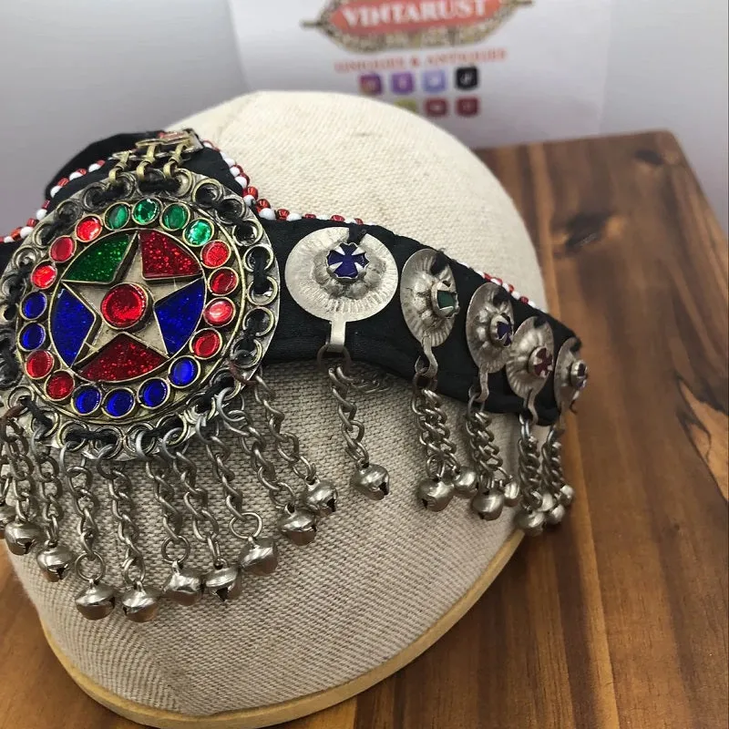 Traditional Matha Patti With Multicolor Glass Stones Head Piece