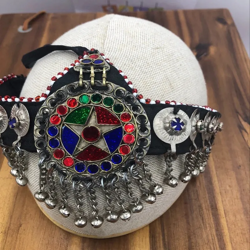 Traditional Matha Patti With Multicolor Glass Stones Head Piece