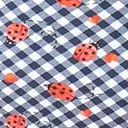 Unique Vintage Plus Size Navy Gingham & Ladybug Print High Waist Louise Swim Bottom