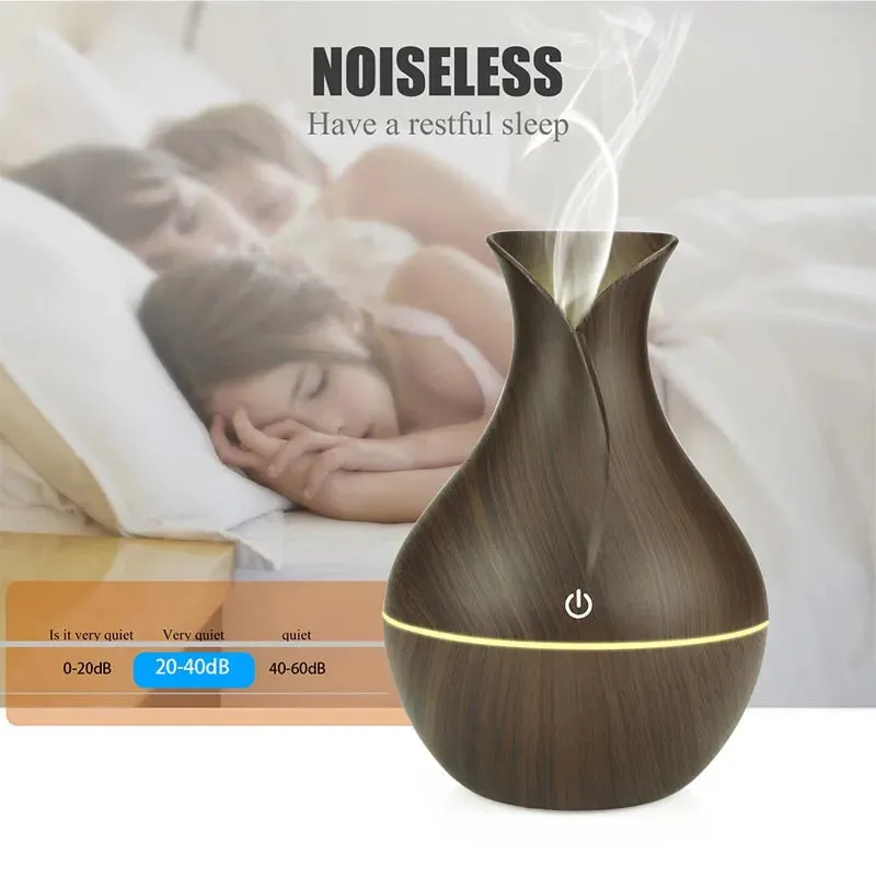 USB Electric Aroma Air Humidifier Wood Ultrasonic Air Humidifier Essential Oil Aromatherapy Cool Mist Maker For Home Office