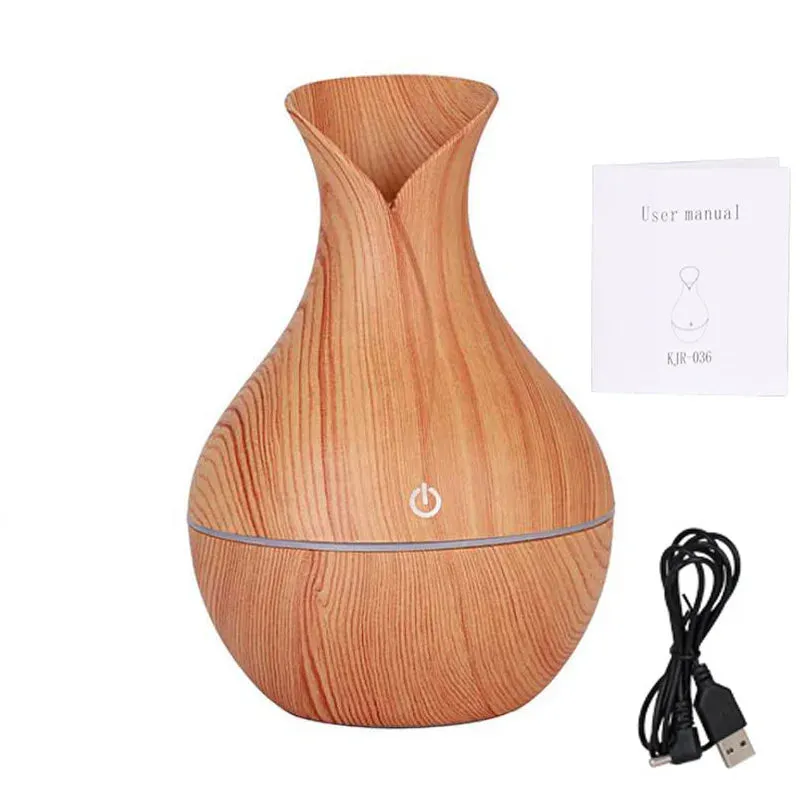 USB Electric Aroma Air Humidifier Wood Ultrasonic Air Humidifier Essential Oil Aromatherapy Cool Mist Maker For Home Office