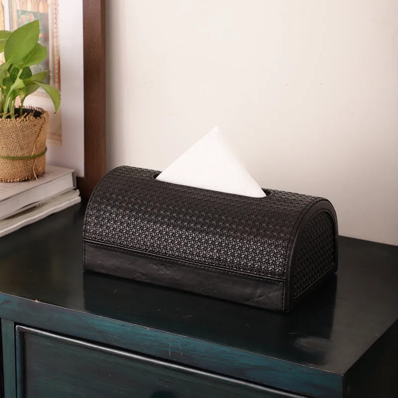 Utra Leather Tissue Holder - Black