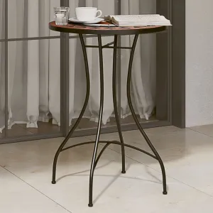 vidaXL Mosaic Bistro Table Terracotta and White Ø50x70 cm Ceramic