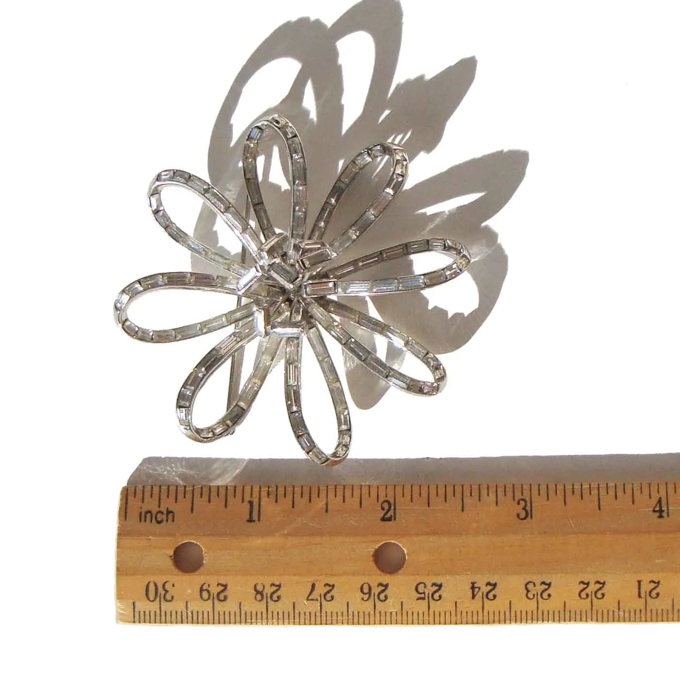 Vintage 50s Trifari Rhinestone Ribbon Brooch Pin