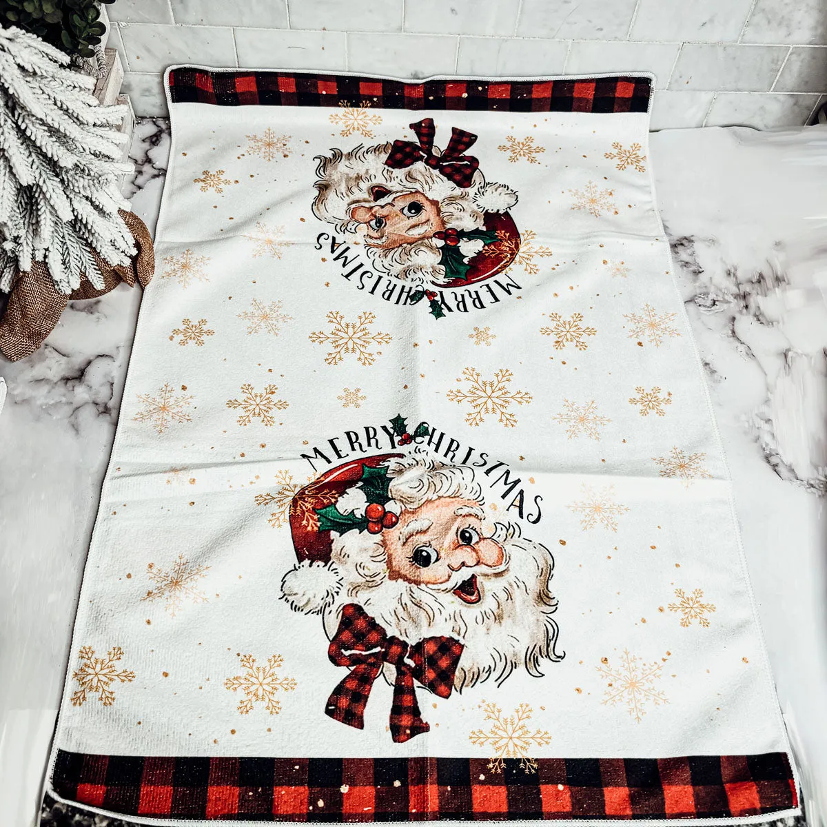 Vintage Santa Hand Towel