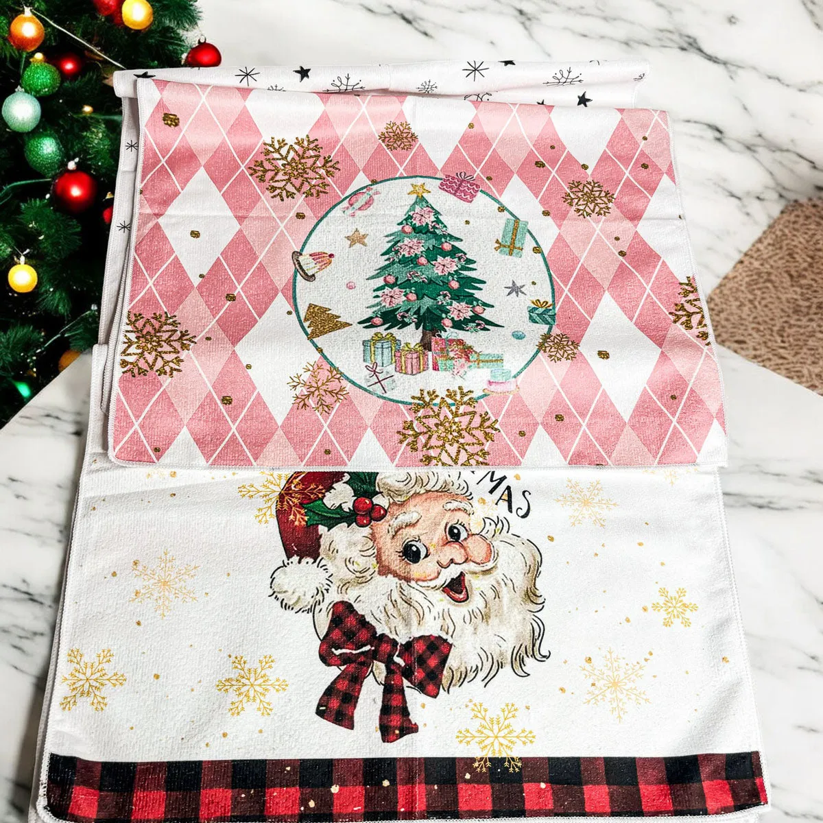 Vintage Santa Hand Towel