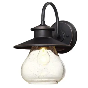 Westinghouse 6313500 1 Light Wall Fixture Oil Rubbed Bronze Finish with Highlights and Clear Seeded Glass