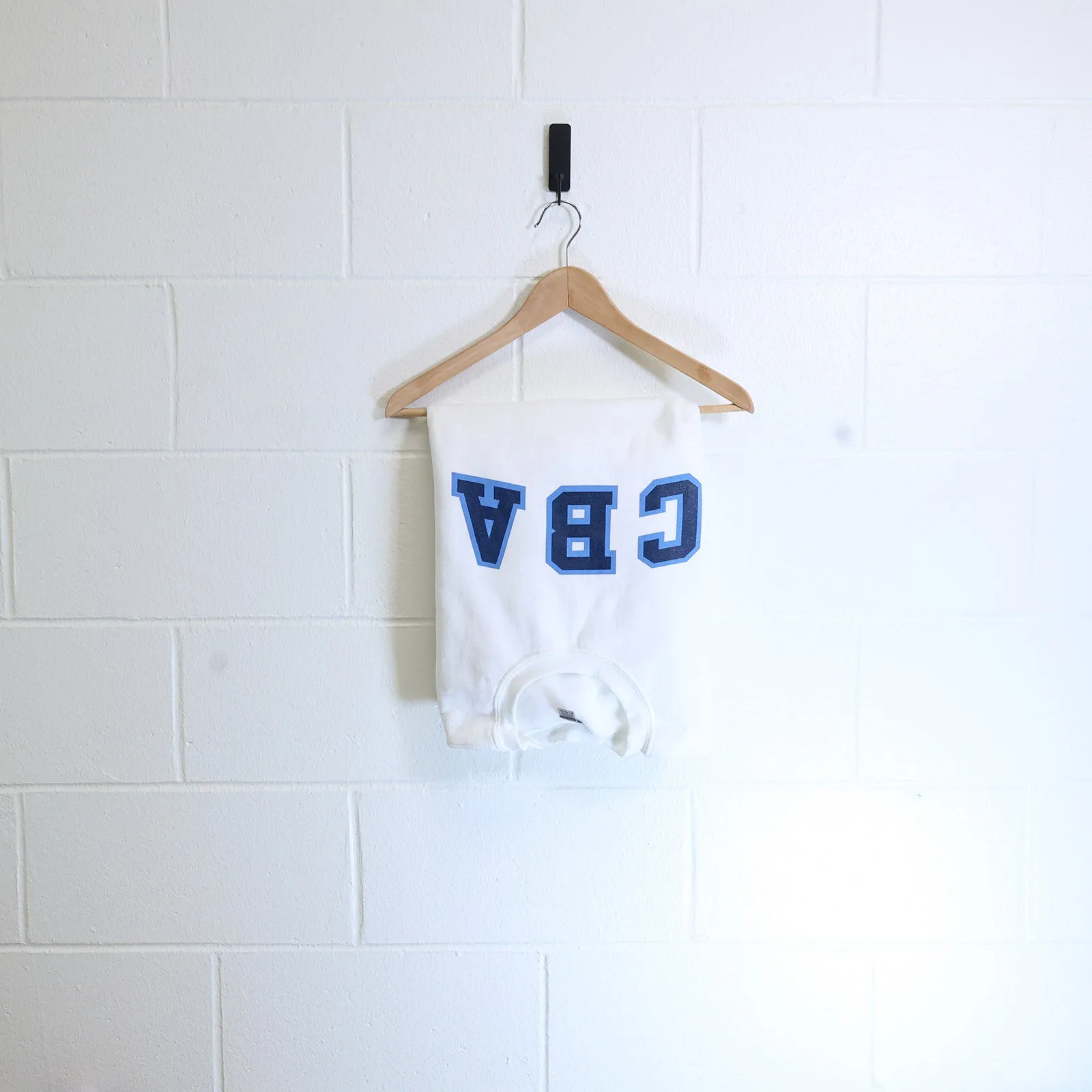 White CBA crew neck sweatshirt