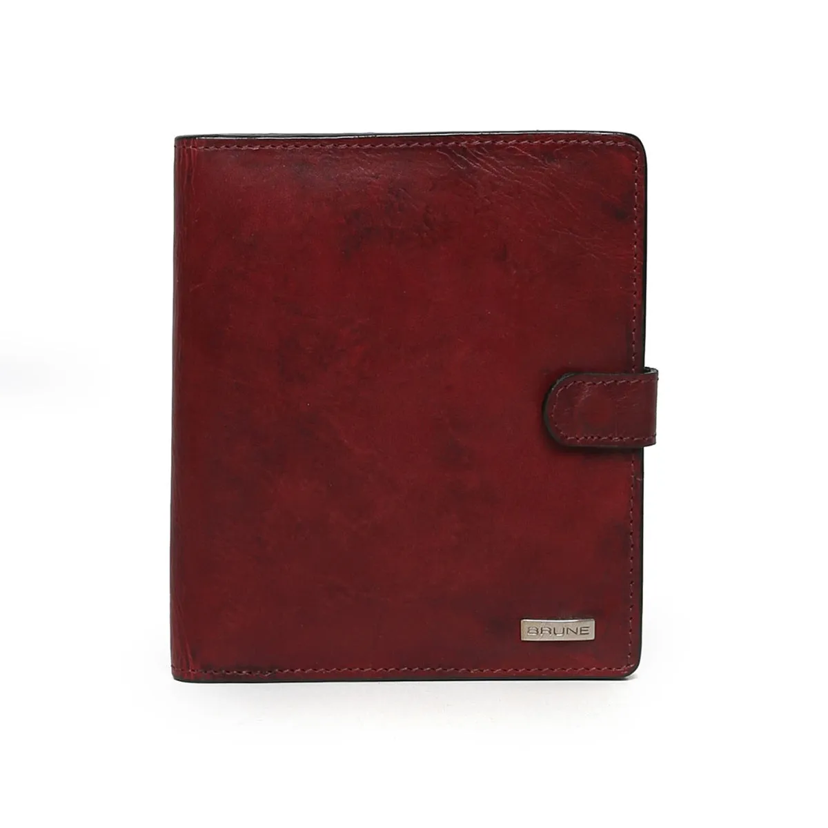 Wine Passport Holder Two Fold Button Lock Genuine Leather