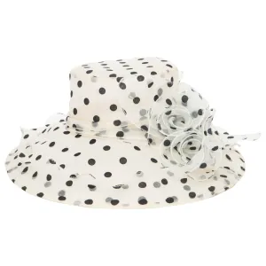 Women's Felt Polka Dot Organza Mesh Dress Hat