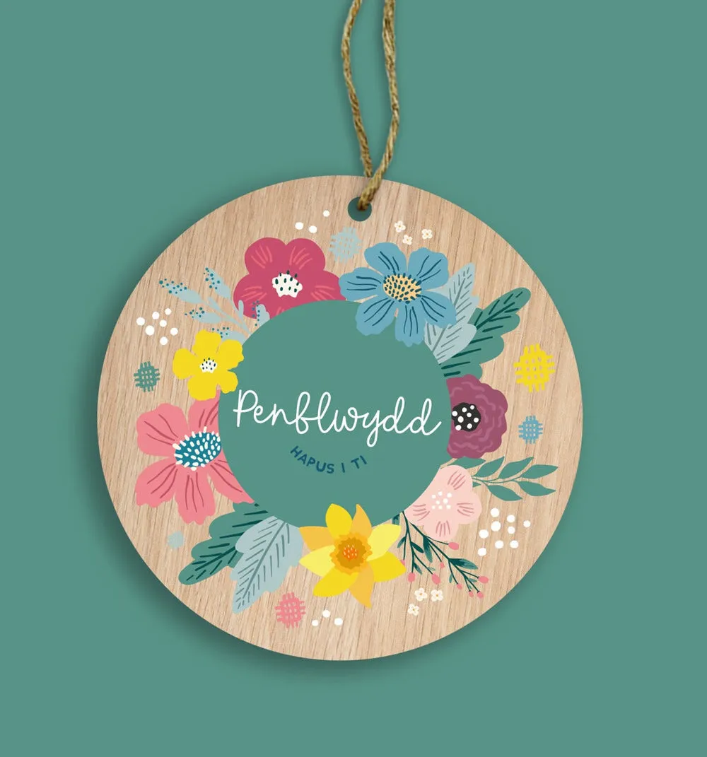 Wooden Gift Decoration 'Penblwydd Hapus i Ti' happy birthday