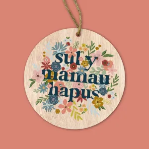 Wooden Gift Decoration/Keyring - Sul y Mamau Hapus - Posie