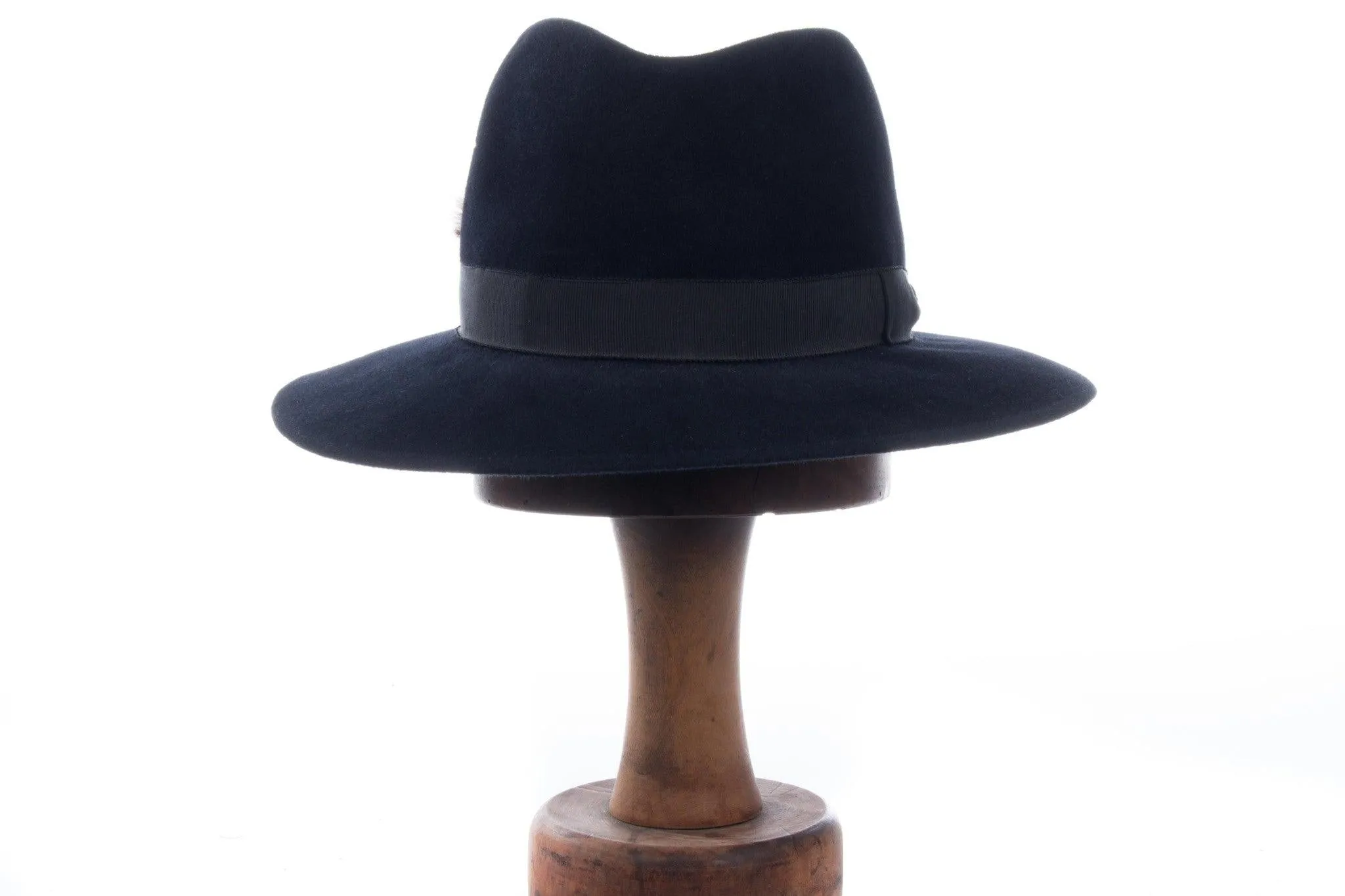 World Originals Homburg Black Felt with Feather Detail Size S (54cm)