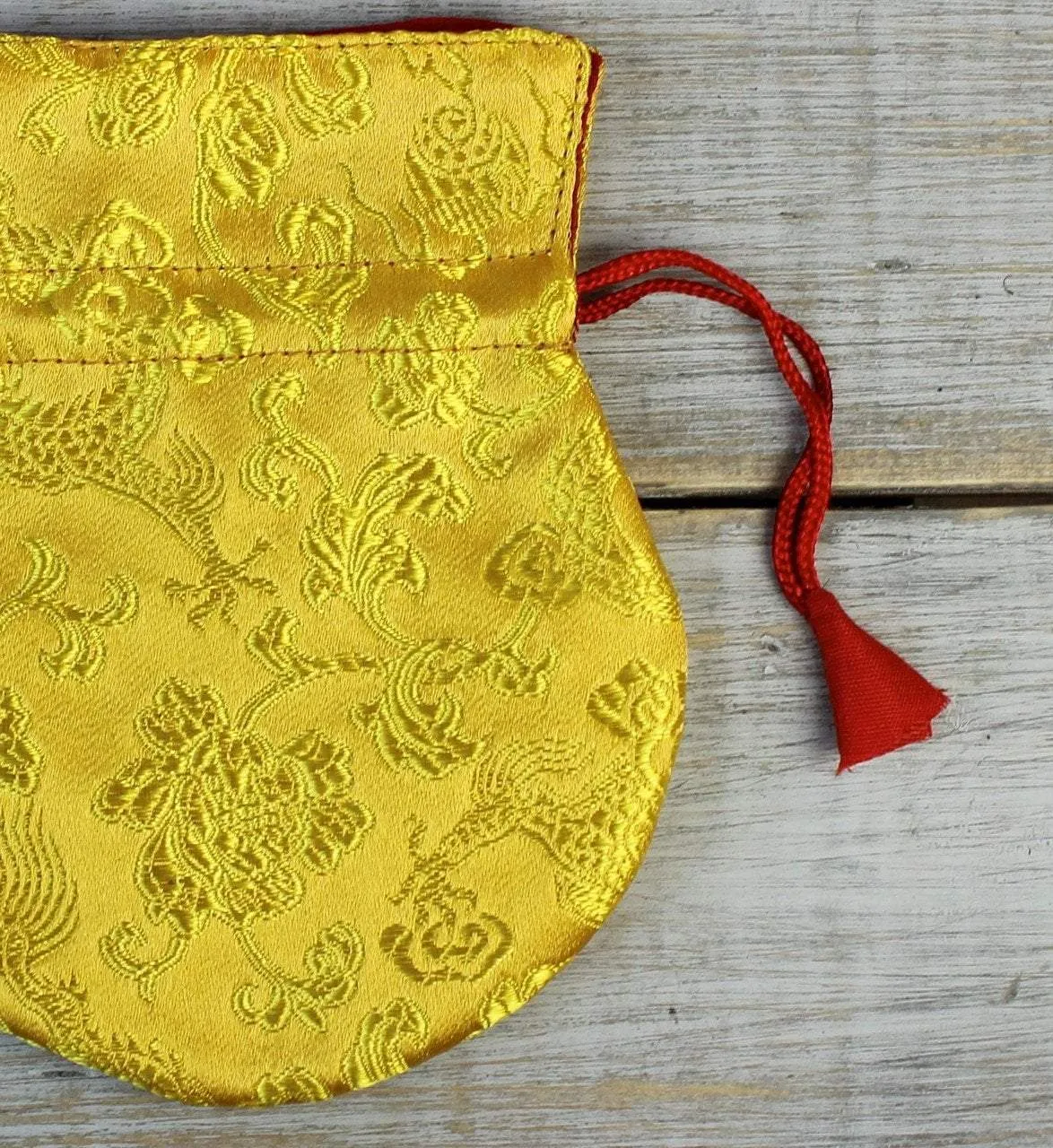 Yellow Silk Mala Bag