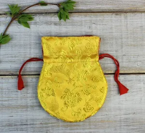 Yellow Silk Mala Bag