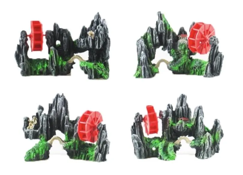 Zhen De Decoration - Rock Formation w/ Water Wheels - 160 (Random selection)